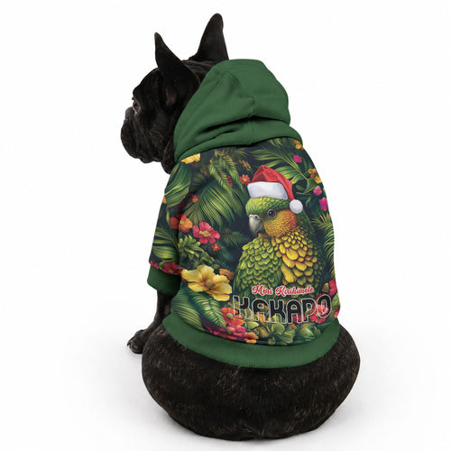 Meri Kirihimete Kakapo Pet Hoodie New Zealand Christmas with Tropical Vibe
