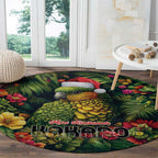Meri Kirihimete Kakapo Round Carpet New Zealand Christmas with Tropical Vibe