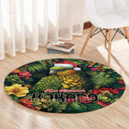 Meri Kirihimete Kakapo Round Carpet New Zealand Christmas with Tropical Vibe