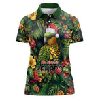 Meri Kirihimete Kakapo Women Polo Shirt New Zealand Christmas with Tropical Vibe