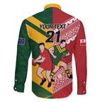 Australia-Tonga Rugby Pacific Custom Family Matching Mermaid Dress and Hawaiian Shirt The Kangaroos and Mate Ma'a Tonga