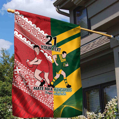 Australia-Tonga Rugby Pacific Custom Garden Flag The Kangaroos and Mate Ma'a Tonga