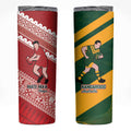 Australia-Tonga Rugby Pacific Custom Skinny Tumbler The Kangaroos and Mate Ma'a Tonga