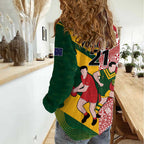Australia-Tonga Rugby Pacific Custom Women Casual Shirt The Kangaroos and Mate Ma'a Tonga