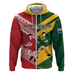 Australia-Tonga Rugby Pacific Custom Zip Hoodie The Kangaroos and Mate Ma'a Tonga