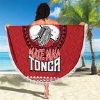 Tonga Rugby XIII Custom Beach Blanket Mate Ma'a Tonga with Ngatu Pattern