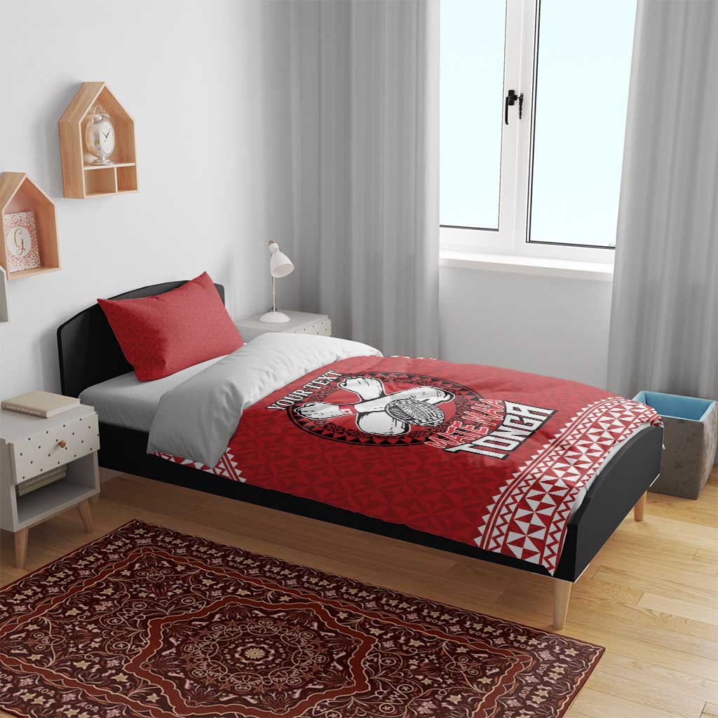 Tonga Rugby XIII Custom Bedding Set Mate Ma'a Tonga with Ngatu Pattern