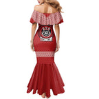 Tonga Rugby XIII Custom Family Matching Mermaid Dress and Hawaiian Shirt Mate Ma'a Tonga with Ngatu Pattern
