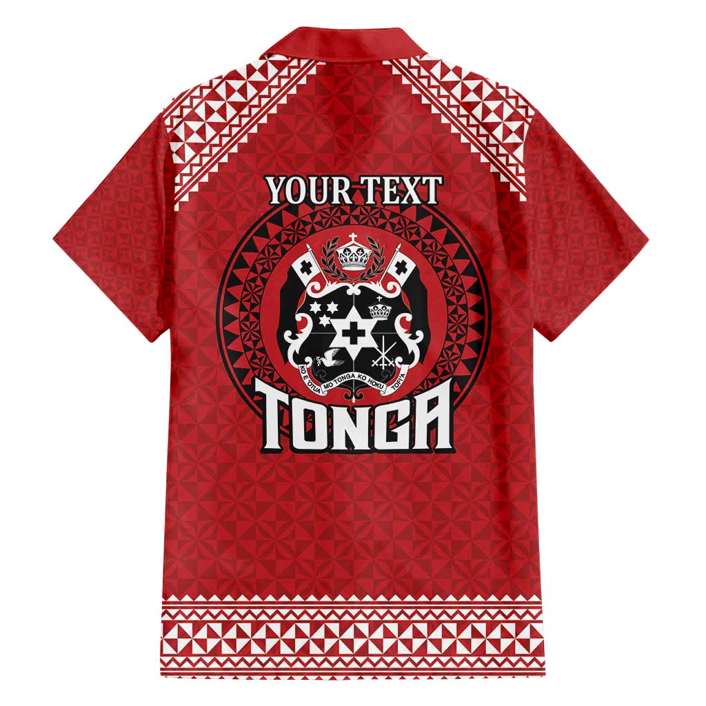 Tonga Rugby XIII Custom Family Matching Off Shoulder Short Dress and Hawaiian Shirt Mate Ma'a Tonga with Ngatu Pattern