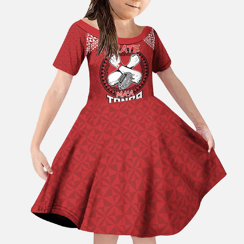 Tonga Rugby XIII Custom Family Matching Tank Maxi Dress and Hawaiian Shirt Mate Ma'a Tonga with Ngatu Pattern