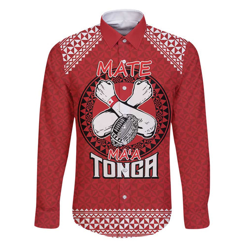 Tonga Rugby XIII Custom Family Matching Tank Maxi Dress and Hawaiian Shirt Mate Ma'a Tonga with Ngatu Pattern