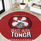 Tonga Rugby XIII Custom Round Carpet Mate Ma'a Tonga with Ngatu Pattern