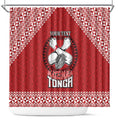 Tonga Rugby XIII Custom Shower Curtain Mate Ma'a Tonga with Ngatu Pattern