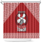 Tonga Rugby XIII Custom Shower Curtain Mate Ma'a Tonga with Ngatu Pattern