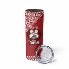 Tonga Rugby XIII Custom Skinny Tumbler Mate Ma'a Tonga with Ngatu Pattern