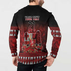 Custom Tonga 676 Haʻamonga ʻa Maui Button Sweatshirt Tongan Sipi Tau Unique Dance