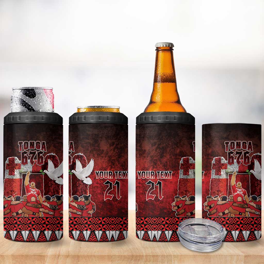 Custom Tonga 676 Haʻamonga ʻa Maui 4 in 1 Can Cooler Tumbler Tongan Sipi Tau Unique Dance