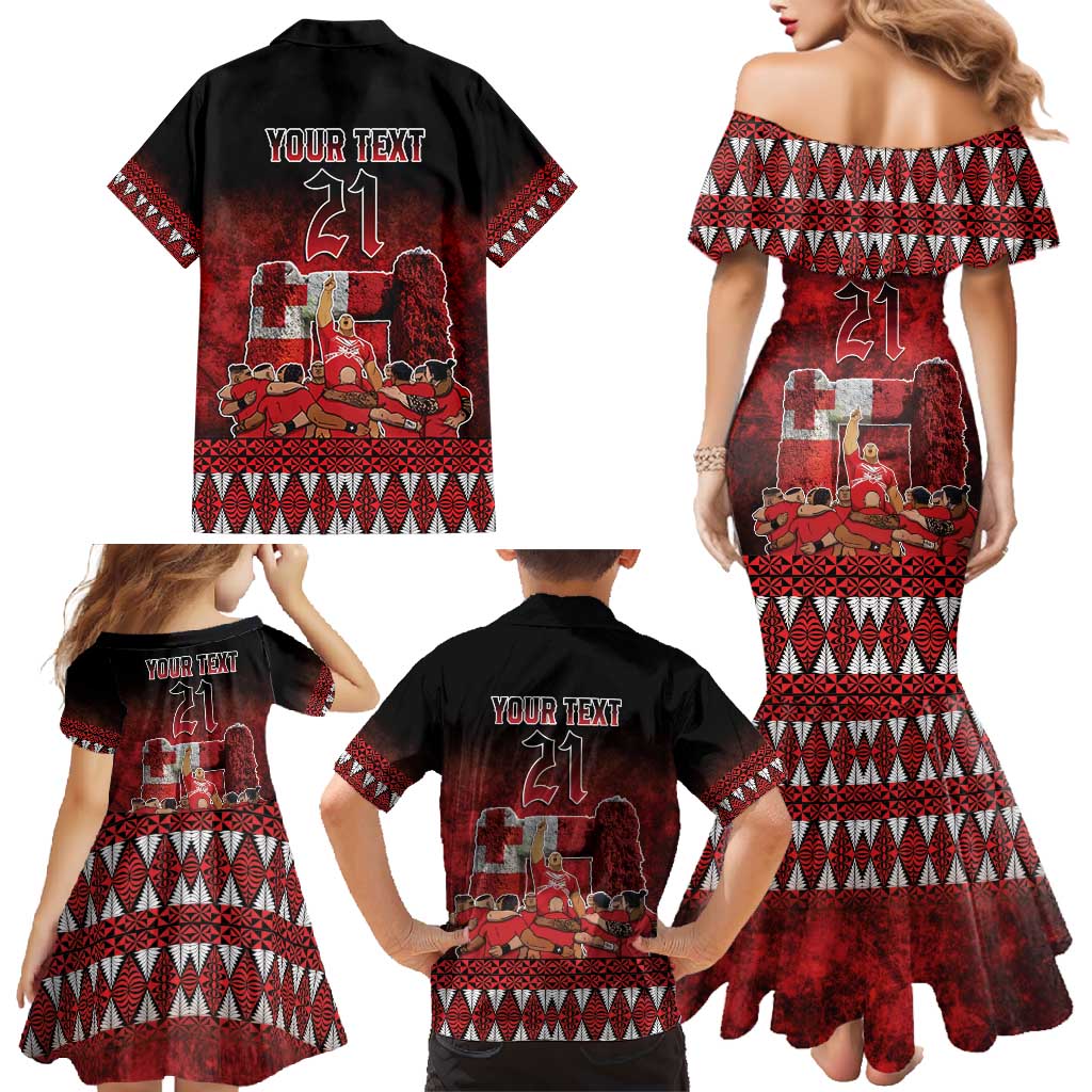 Custom Tonga 676 Haʻamonga ʻa Maui Family Matching Mermaid Dress and Hawaiian Shirt Tongan Sipi Tau Unique Dance