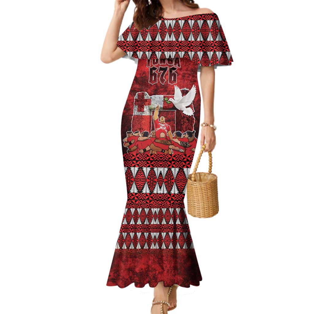 Custom Tonga 676 Haʻamonga ʻa Maui Family Matching Mermaid Dress and Hawaiian Shirt Tongan Sipi Tau Unique Dance