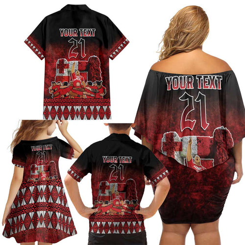 Custom Tonga 676 Haʻamonga ʻa Maui Family Matching Off Shoulder Short Dress and Hawaiian Shirt Tongan Sipi Tau Unique Dance
