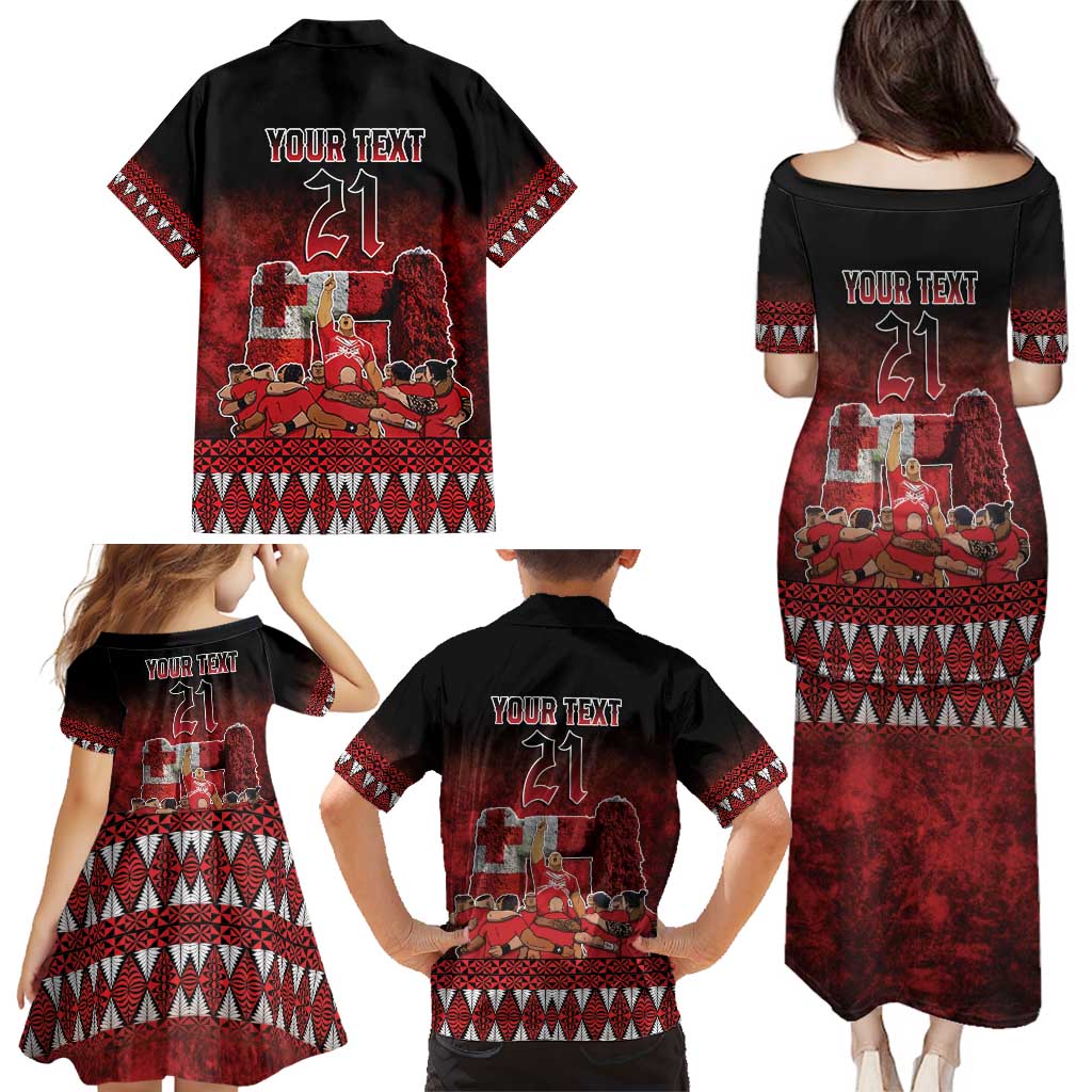 Custom Tonga 676 Haʻamonga ʻa Maui Family Matching Puletasi and Hawaiian Shirt Tongan Sipi Tau Unique Dance