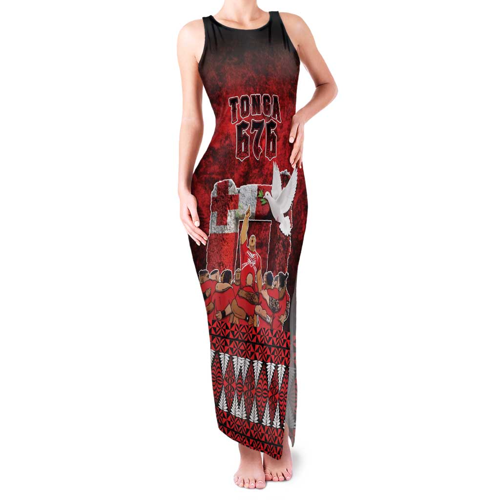 Custom Tonga 676 Haʻamonga ʻa Maui Family Matching Tank Maxi Dress and Hawaiian Shirt Tongan Sipi Tau Unique Dance