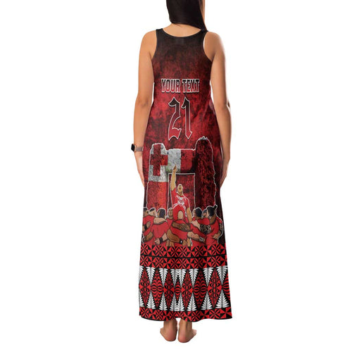 Custom Tonga 676 Haʻamonga ʻa Maui Family Matching Tank Maxi Dress and Hawaiian Shirt Tongan Sipi Tau Unique Dance