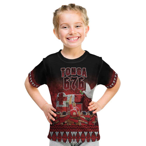 Custom Tonga 676 Haʻamonga ʻa Maui Kid T Shirt Tongan Sipi Tau Unique Dance