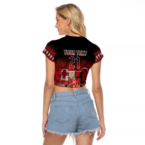 Custom Tonga 676 Haʻamonga ʻa Maui Raglan Cropped T Shirt Tongan Sipi Tau Unique Dance