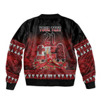 Custom Tonga 676 Haʻamonga ʻa Maui Sleeve Zip Bomber Jacket Tongan Sipi Tau Unique Dance