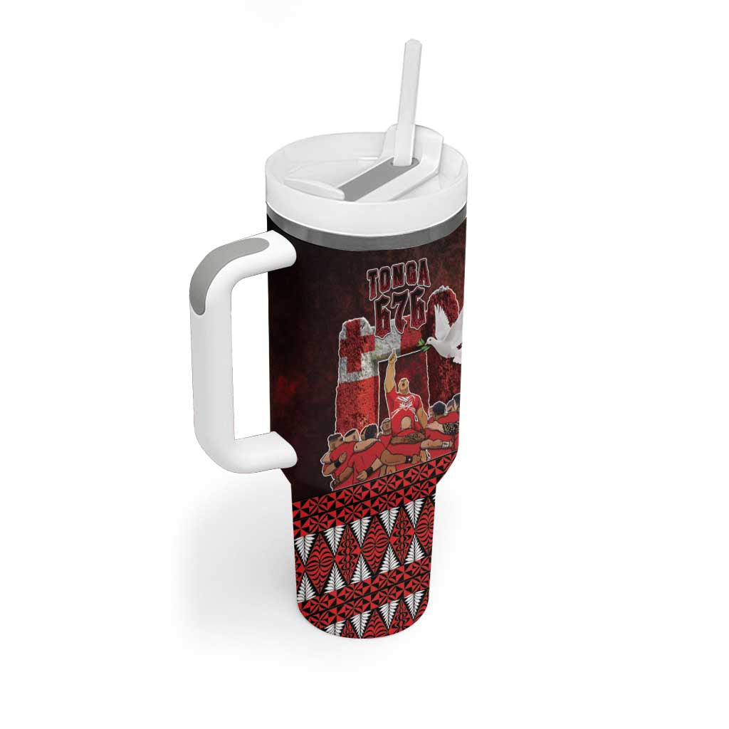 Custom Tonga 676 Haʻamonga ʻa Maui Tumbler With Handle Tongan Sipi Tau Unique Dance