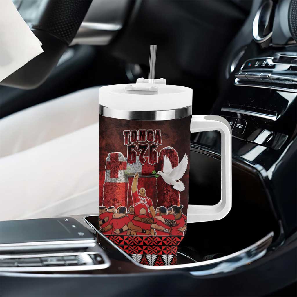 Custom Tonga 676 Haʻamonga ʻa Maui Tumbler With Handle Tongan Sipi Tau Unique Dance