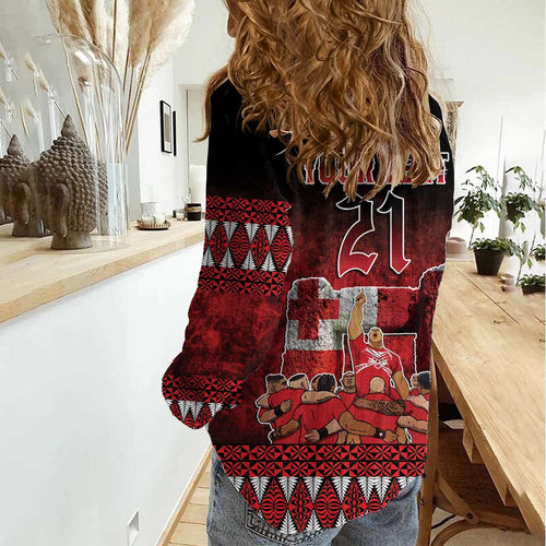 Custom Tonga 676 Haʻamonga ʻa Maui Women Casual Shirt Tongan Sipi Tau Unique Dance