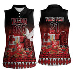 Custom Tonga 676 Haʻamonga ʻa Maui Women Sleeveless Polo Shirt Tongan Sipi Tau Unique Dance