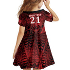 Custom Tonga XIII Rugby Tribal Tattoo Family Matching Mermaid Dress and Hawaiian Shirt Mate Ma'a Tonga Kupesi Ngatu Grunge Style