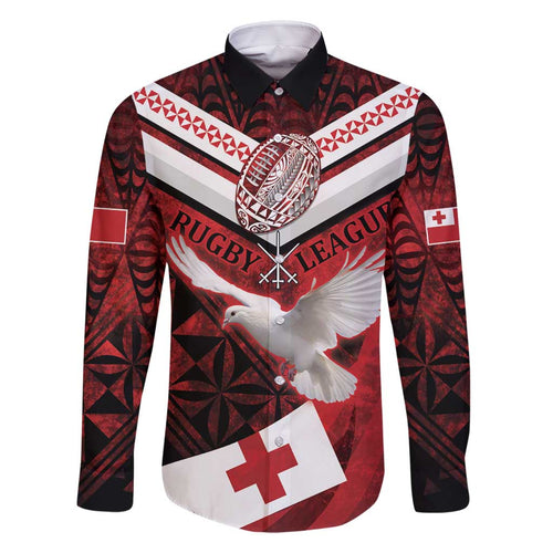 Custom Tonga XIII Rugby Tribal Tattoo Family Matching Off Shoulder Short Dress and Hawaiian Shirt Mate Ma'a Tonga Kupesi Ngatu Grunge Style