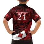 Custom Tonga XIII Rugby Tribal Tattoo Family Matching Tank Maxi Dress and Hawaiian Shirt Mate Ma'a Tonga Kupesi Ngatu Grunge Style