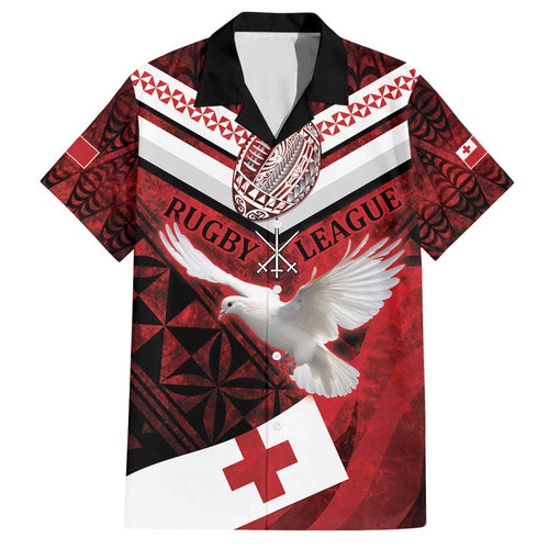 Custom Tonga XIII Rugby Tribal Tattoo Family Matching Tank Maxi Dress and Hawaiian Shirt Mate Ma'a Tonga Kupesi Ngatu Grunge Style