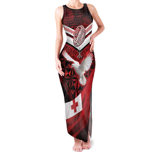 Custom Tonga XIII Rugby Tribal Tattoo Family Matching Tank Maxi Dress and Hawaiian Shirt Mate Ma'a Tonga Kupesi Ngatu Grunge Style