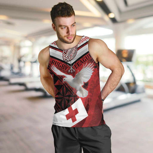 Custom Tonga XIII Rugby Tribal Tattoo Men Tank Top Mate Ma'a Tonga Kupesi Ngatu Grunge Style