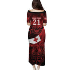 Custom Tonga XIII Rugby Tribal Tattoo Puletasi Mate Ma'a Tonga Kupesi Ngatu Grunge Style