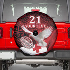 Custom Tonga XIII Rugby Tribal Tattoo Spare Tire Cover Mate Ma'a Tonga Kupesi Ngatu Grunge Style