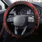 Tonga XIII Rugby Tribal Tattoo Steering Wheel Cover Mate Ma'a Tonga Kupesi Ngatu Grunge Style