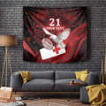 Custom Tonga XIII Rugby Tribal Tattoo Tapestry Mate Ma'a Tonga Kupesi Ngatu Grunge Style