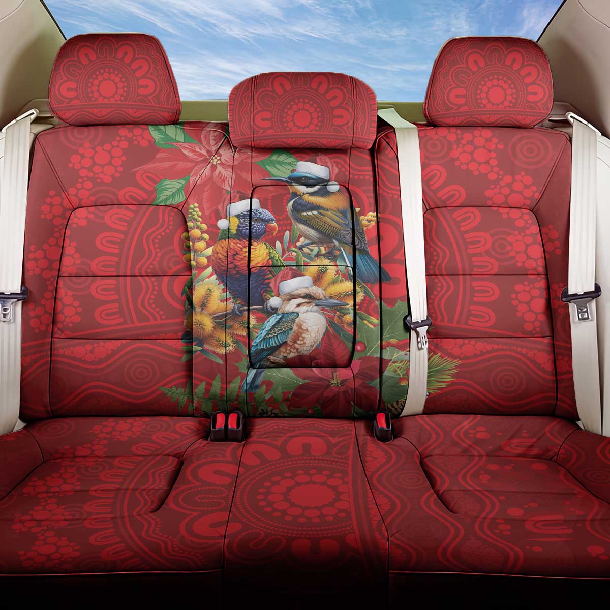 Aussie Native Bird Back Car Seat Cover Aboriginal Inspired Christmas - Aussie Hoodie