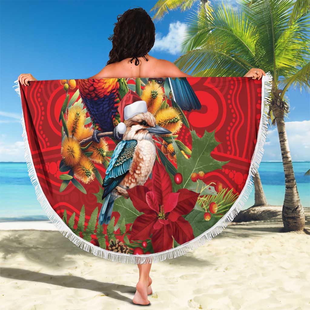 Aussie Native Bird Beach Blanket Aboriginal Inspired Christmas - Aussie Hoodie