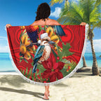 Aussie Native Bird Beach Blanket Aboriginal Inspired Christmas - Aussie Hoodie