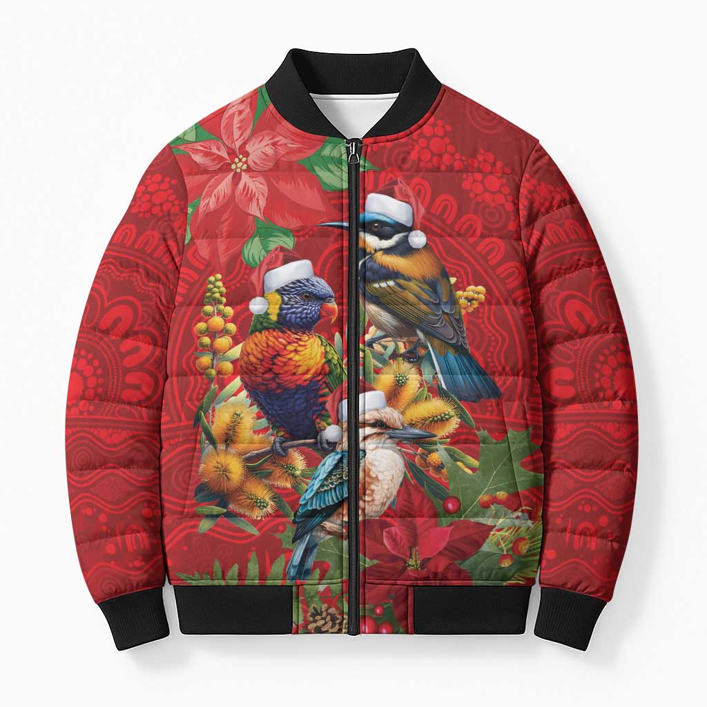 Aussie Native Bird Bomber Puffer Jacket Aboriginal Inspired Christmas - Aussie Hoodie