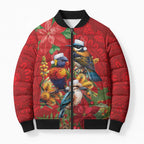 Aussie Native Bird Bomber Puffer Jacket Aboriginal Inspired Christmas - Aussie Hoodie