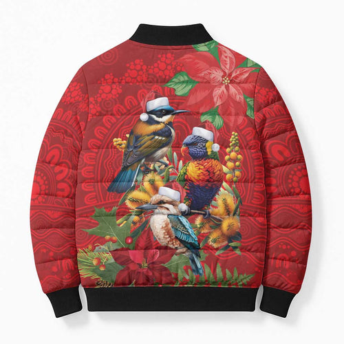 Aussie Native Bird Bomber Puffer Jacket Aboriginal Inspired Christmas - Aussie Hoodie